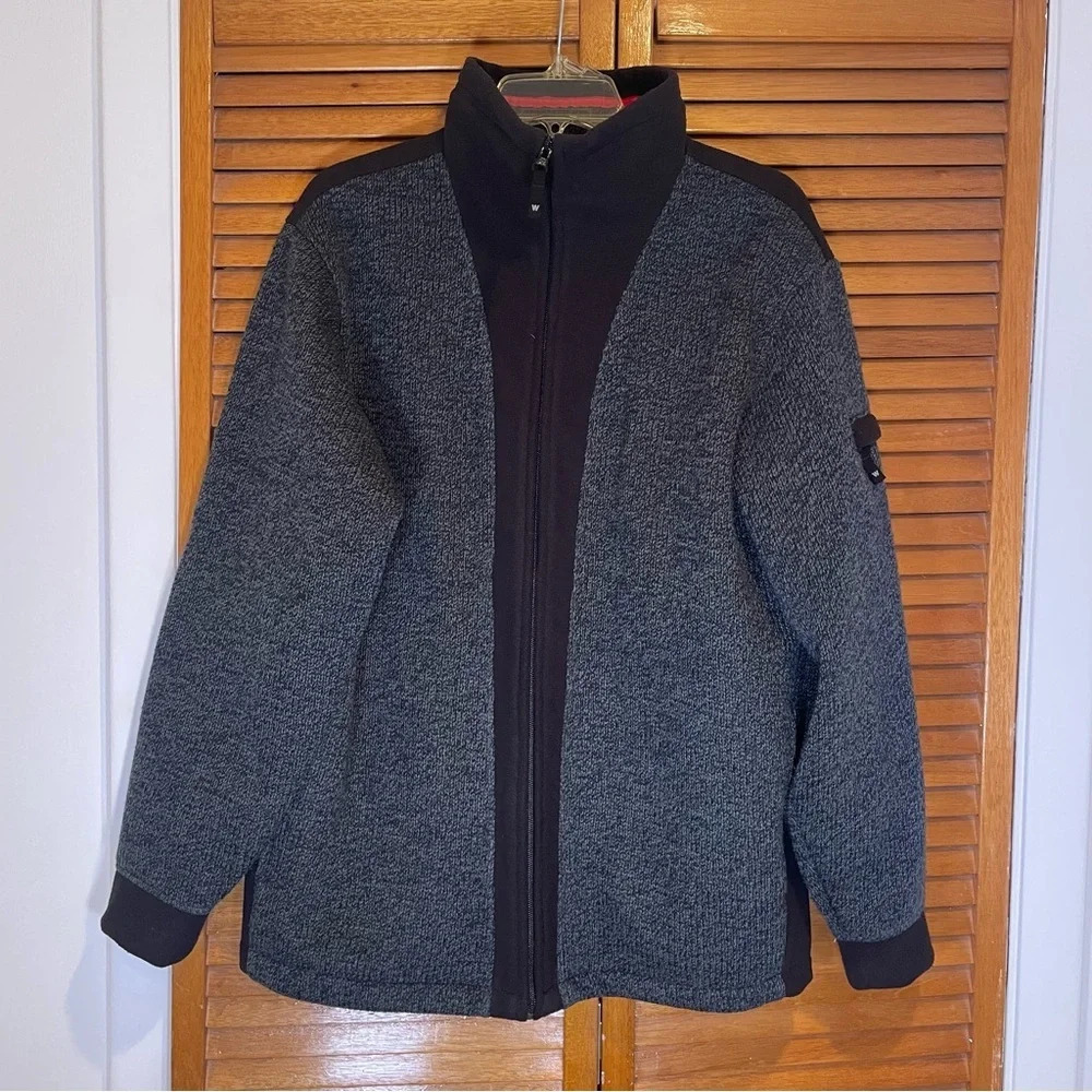 Woolrich Knit Fleece Combination Thick Jacket Multi Pocket Outdoors Warm Size M